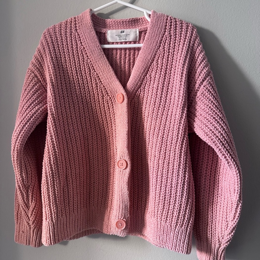 H&M Pink Chunky Knit Cardigan